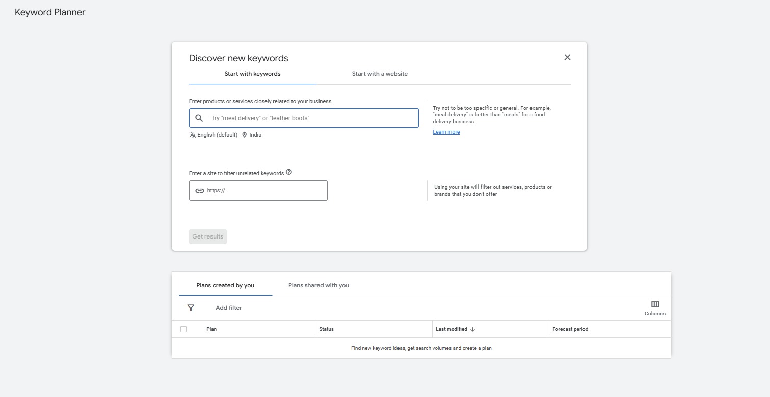 Google Ads Keyword Planner Preview