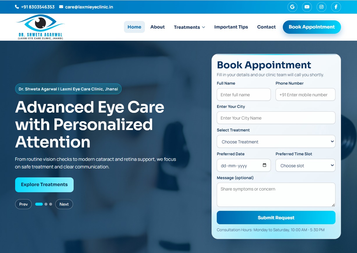 Website development showcase preview